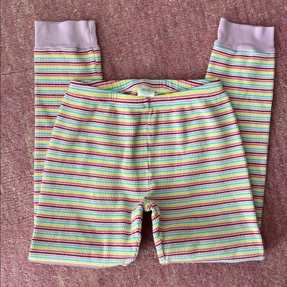 Gymboree Rainbow Colorful Striped Waffle Knit Pajama Set
